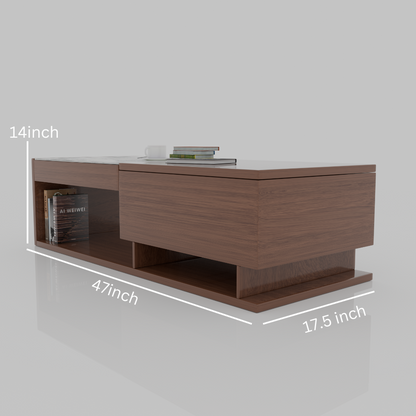 WOODEN RECTANGULAR Centre TABLE WITH MARBLE TOP