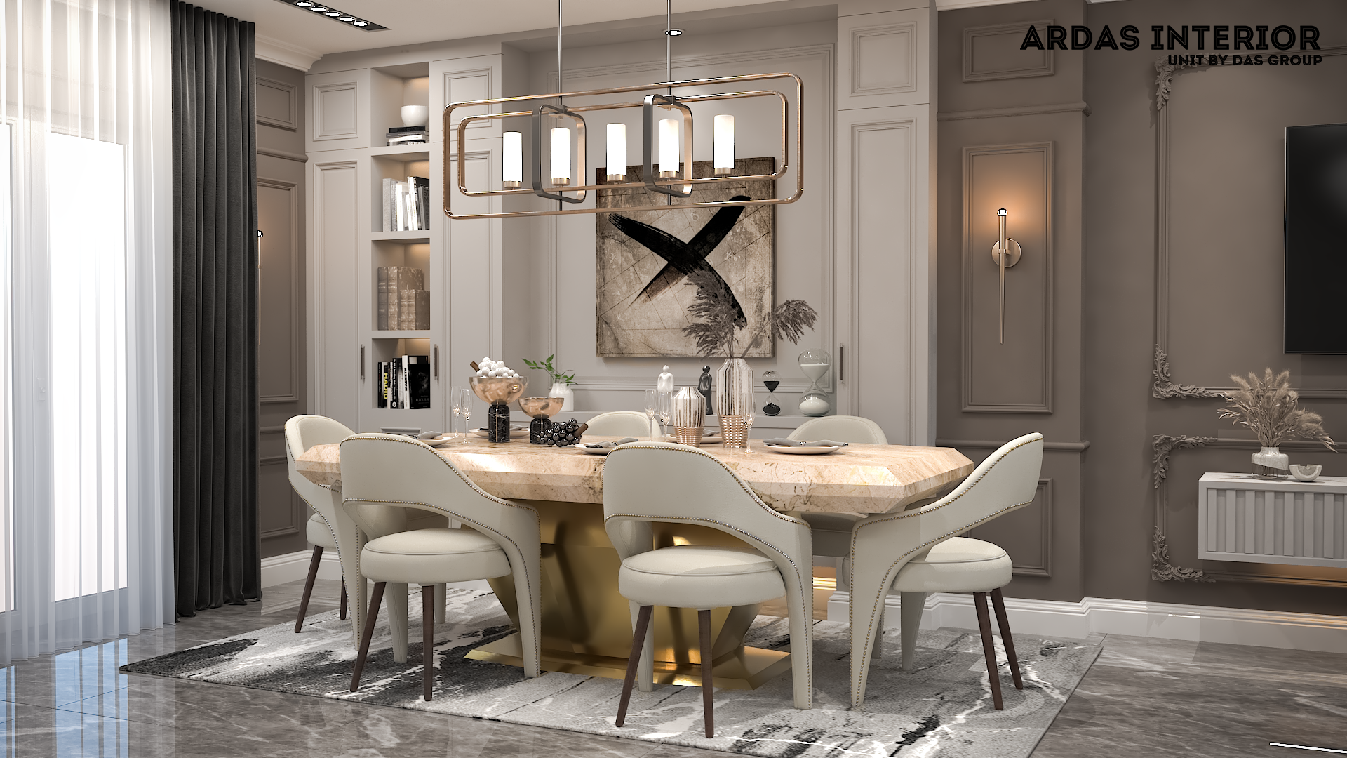 luxury 6 seater dining set