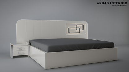 Ardas Interior QSS Bed, Hydraulic, Drawer Bed (Finish Color - white)