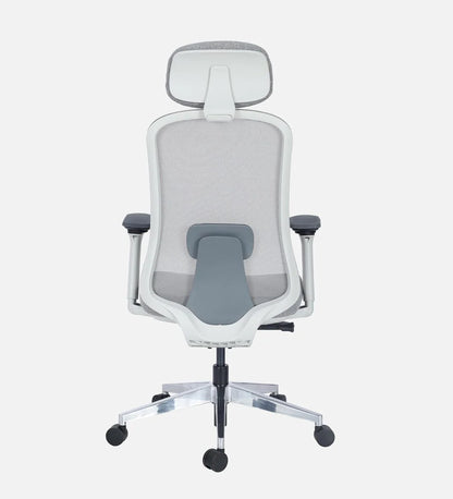 LumbarLux Aero Chair in White & Grey Colour