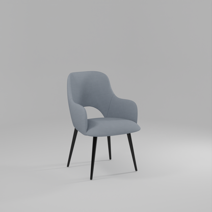 Harmony Haven Velvet Arm Chair In Grey Colour