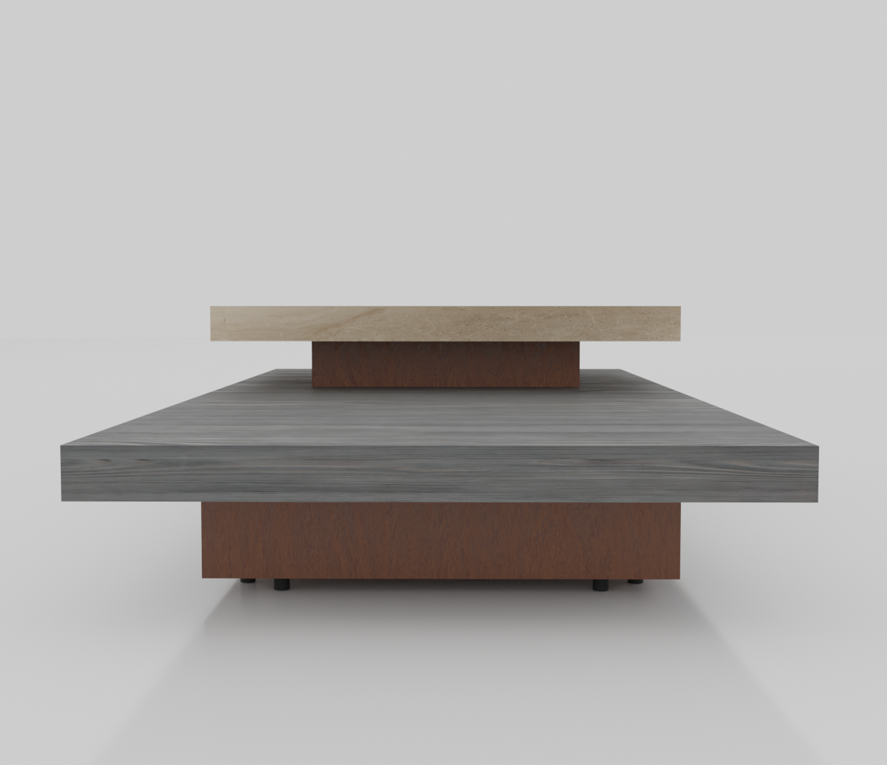 HENDRIK CREAM MARBLE TOP WITH GREY & BROWN WOOD FRAMING