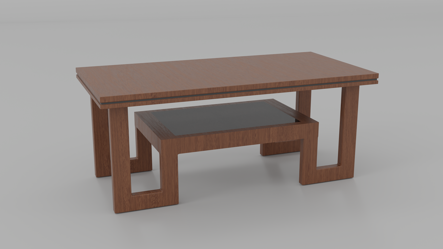 HAWQ JAPANESS COFFEE TABLE WITH WALNUT FINISHING