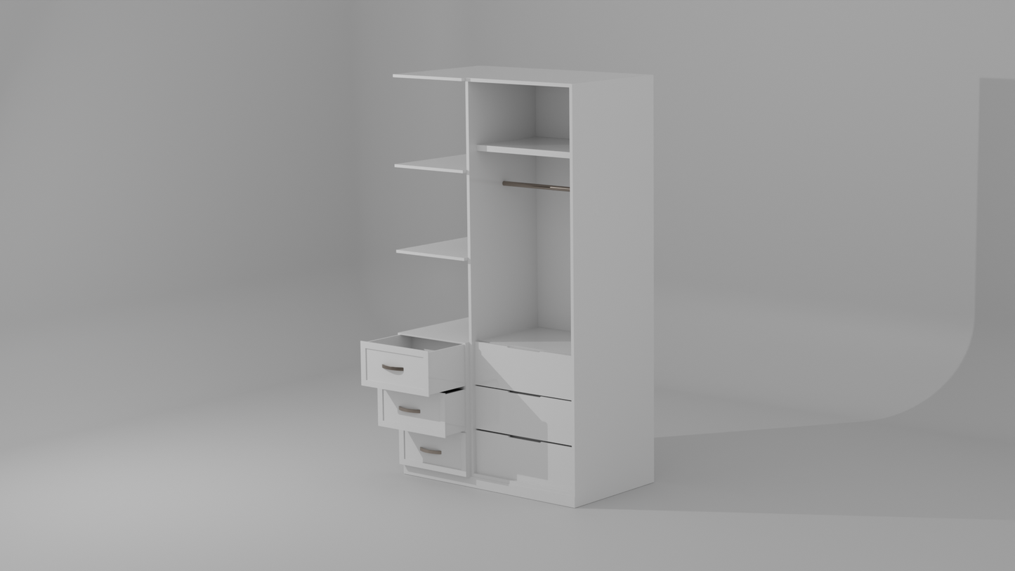 The Forest 2 door Wardrobe in white color