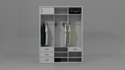 The Nexus Three door wardrobe in white color