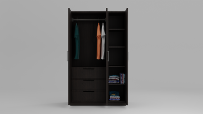 Celestial Closet three door dark wood finish