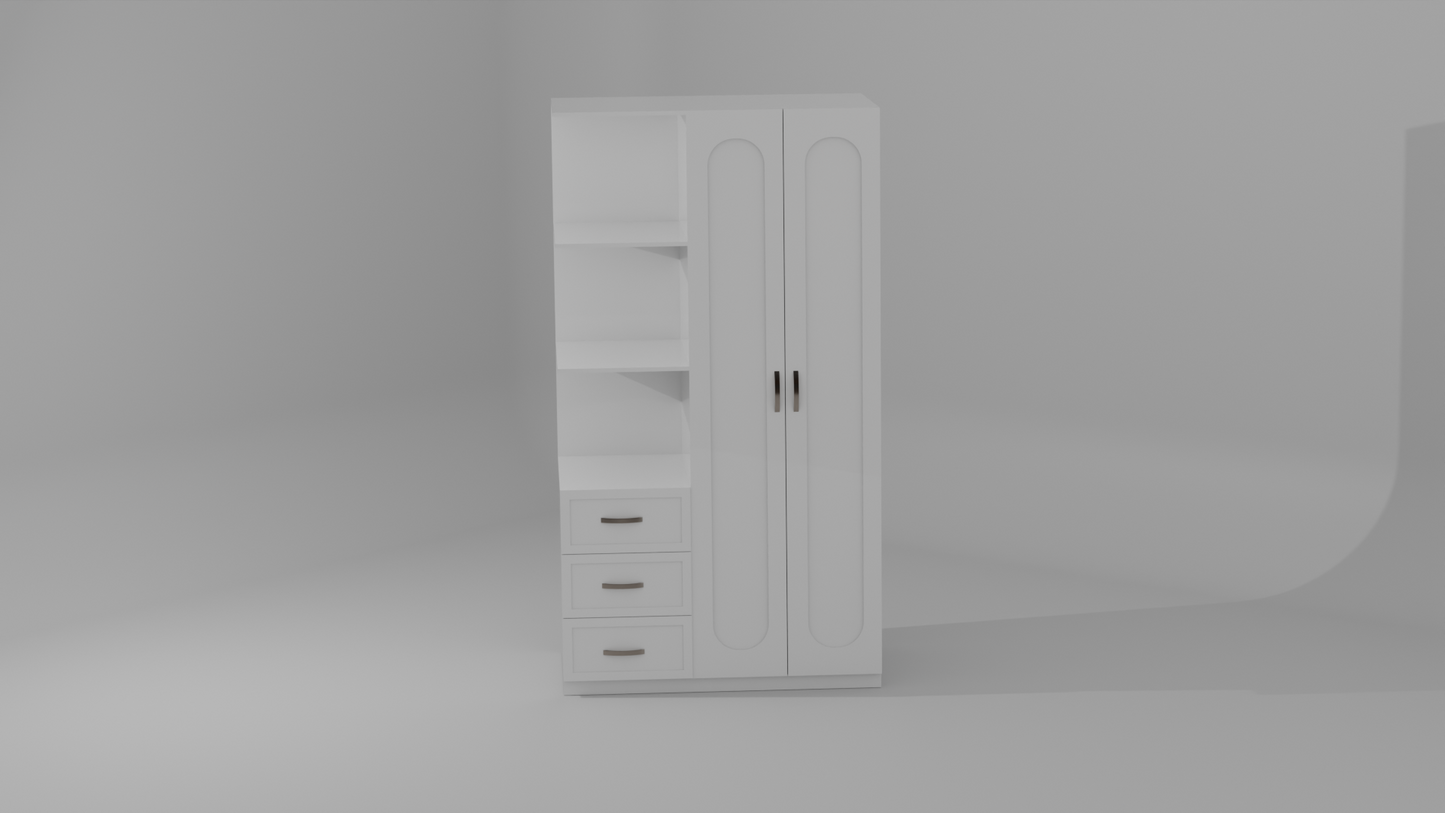 The Forest 2 door Wardrobe in white color