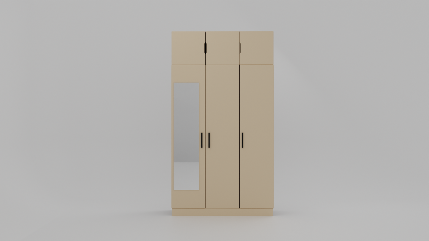 Nebula Nook three door  particle wood fnish with mirror