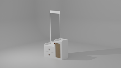 The Architectural Dresser Dressing Table with a wood finish
