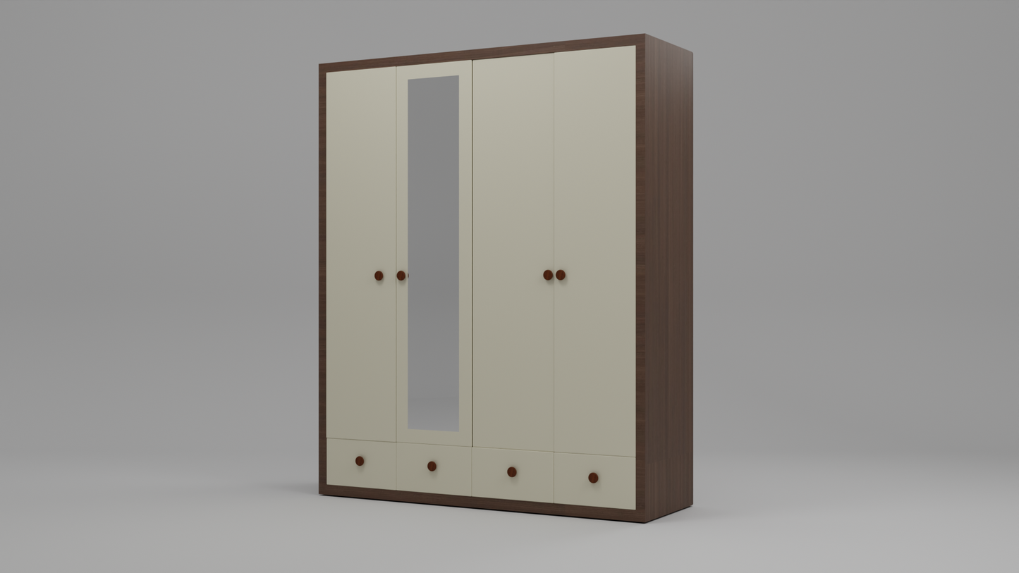 Apparel Alcove four door particle wood finish