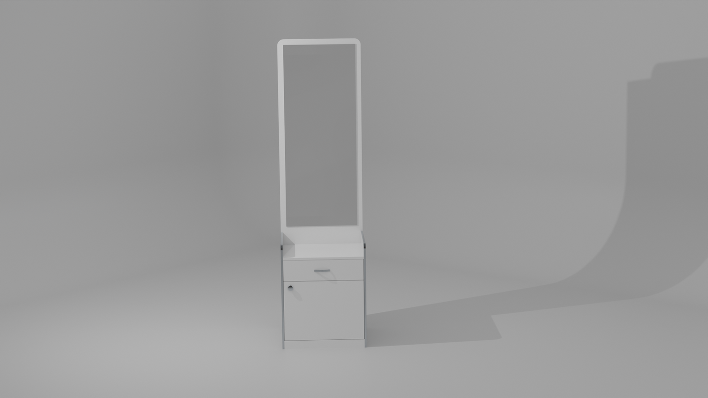 The Ethereal Reflection Dressing Table with a white color finish