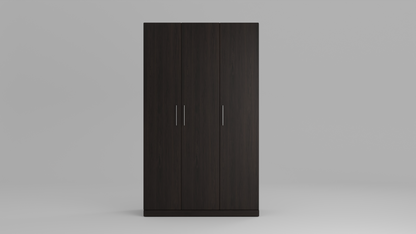 Celestial Closet three door dark wood finish