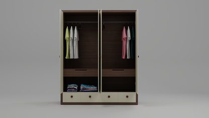 Apparel Alcove four door particle wood finish