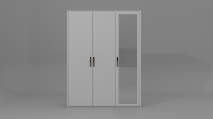 The Nexus Three door wardrobe in white color