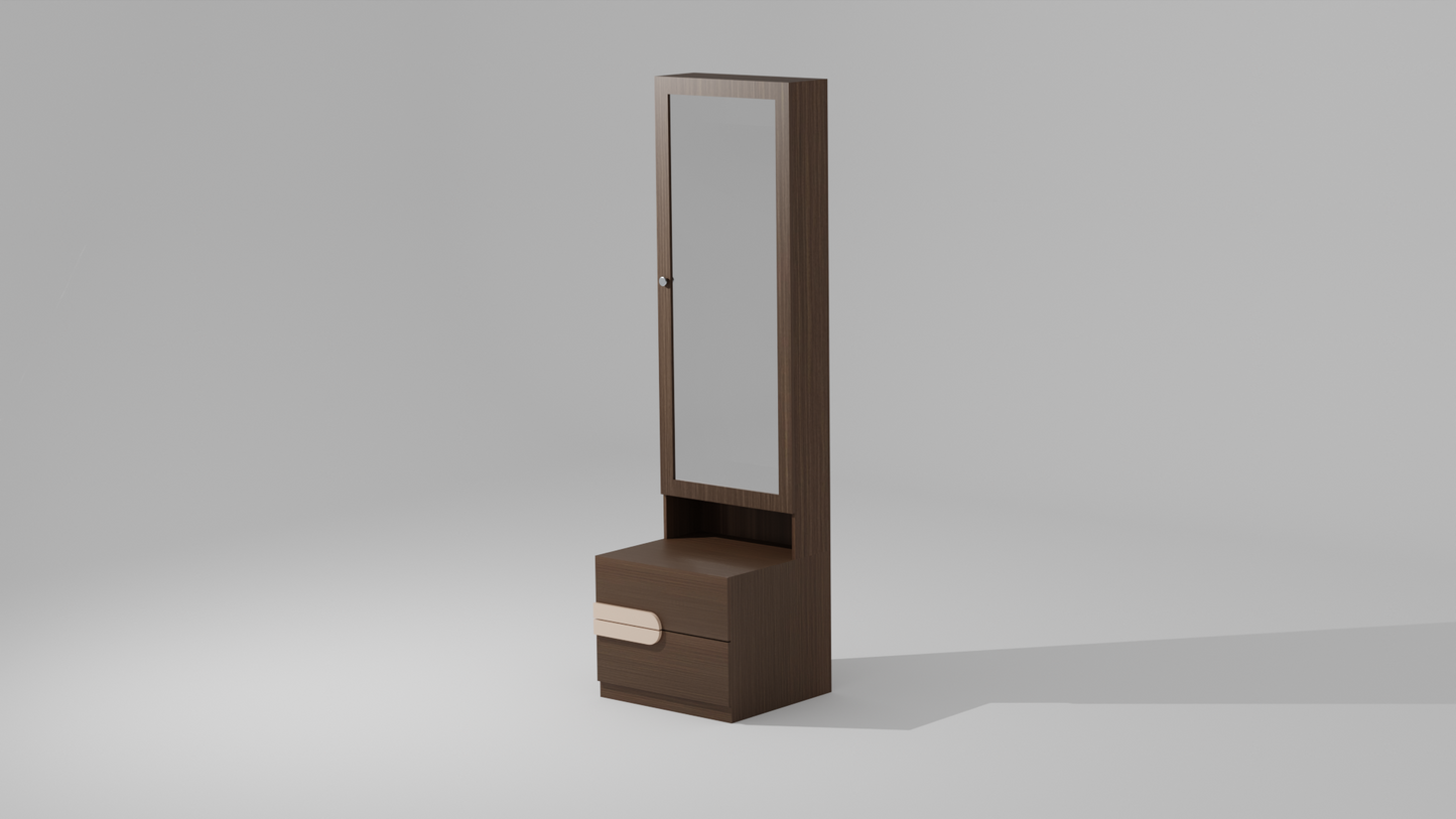 The Monochrome Beauty Dressing Table with a wood finish
