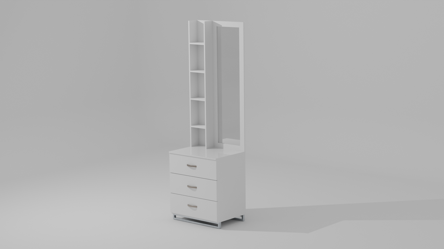 The Serene Reflection Dressing Table in a white color finish