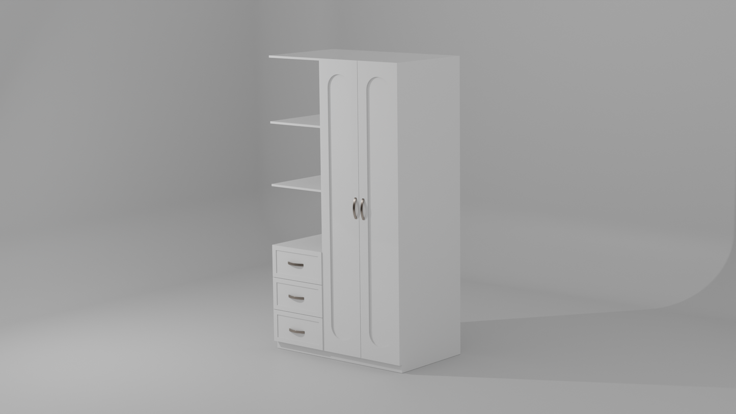 The Forest 2 door Wardrobe in white color
