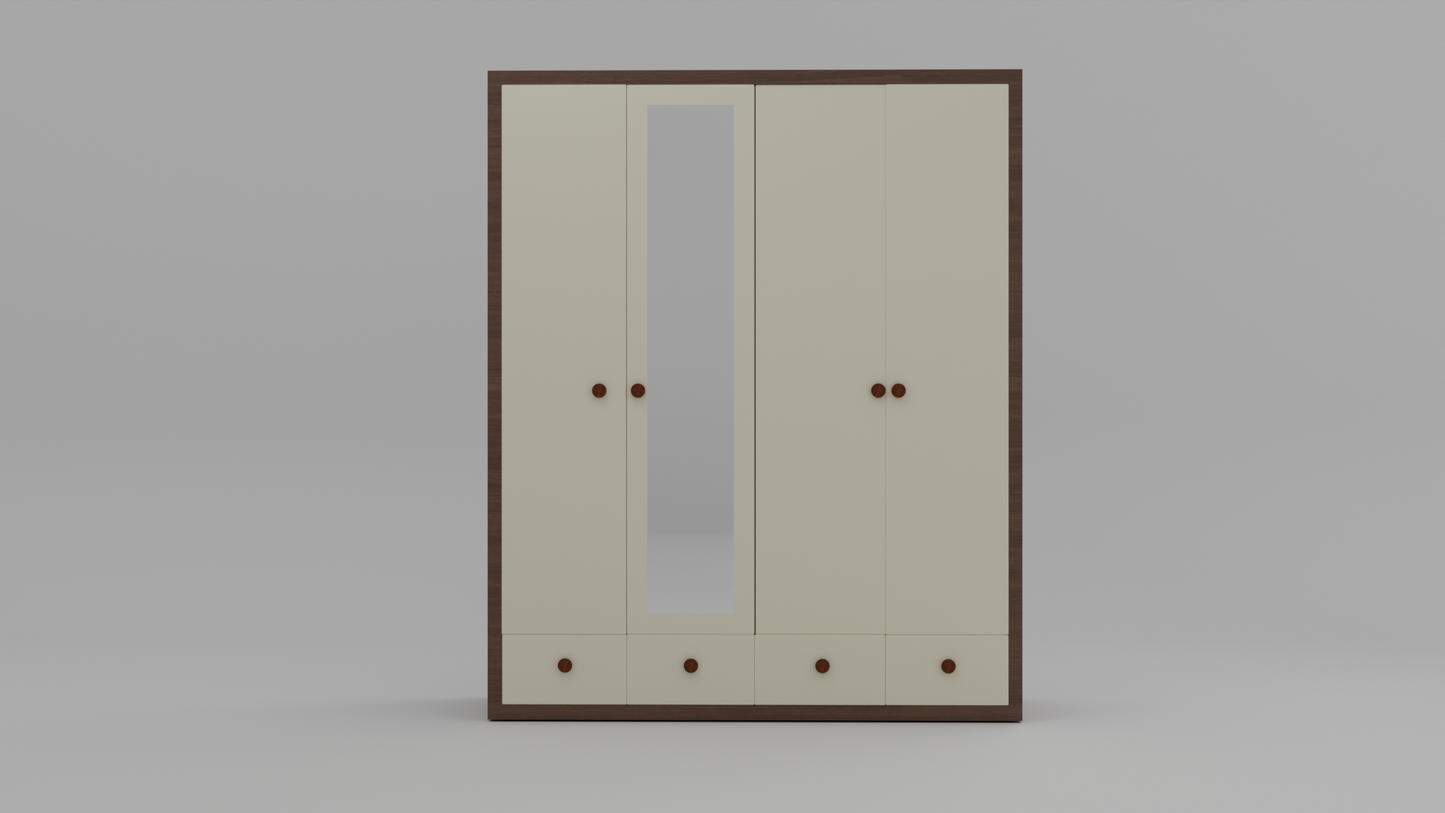Apparel Alcove four door particle wood finish