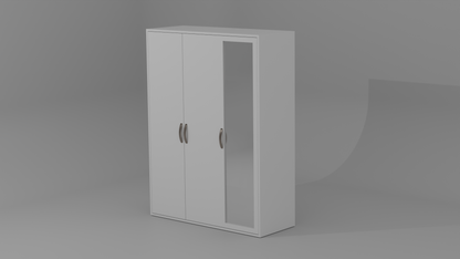 The Nexus Three door wardrobe in white color