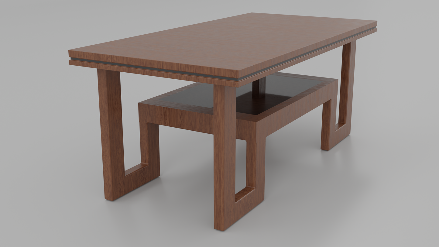 HAWQ JAPANESS COFFEE TABLE WITH WALNUT FINISHING